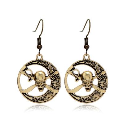 Halloween Legierung Ornament Diamant Schädel Piratenkapitän Ohrringe Mode Ohrringe