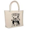 Beach Bag - PLANETEE - Sporty Quad I Can't - Cotton - Printed In France - Large Capacity