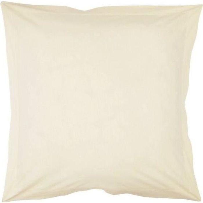 Taie d'oreiller - TARANTINO - 65x65 cm - 100% coton - Couleur lin - Lavable