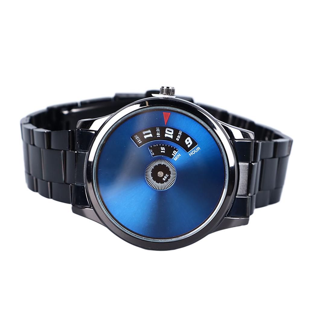 Herren Quarz Uhr Wasserdicht Kreative Business Armbanduhr mit Schwarzem Armband für Geburtstagsgeschenk Arbeit