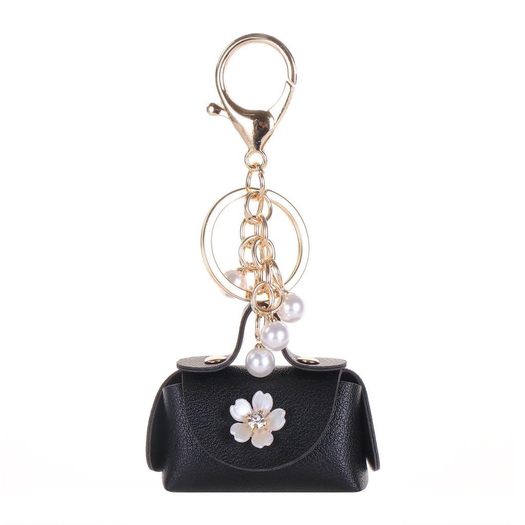 Xiaohongshu Mini Keychain Bag - Cute & Stylish Coin Purse and Korean-Style Leather Car Key Pendant