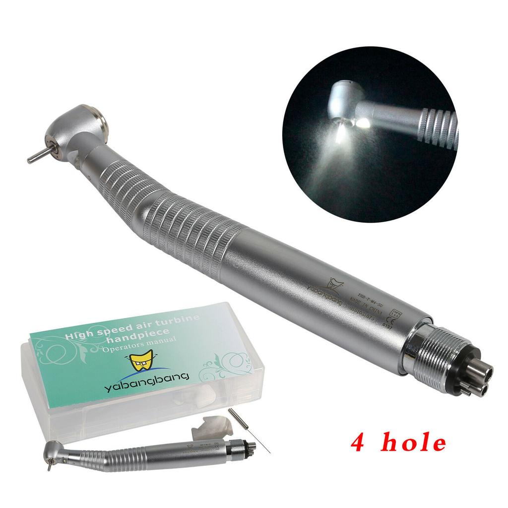 Zahnmedizinischer E-Generator Glasfaser LED Hochgeschwindigkeits-Druckknopf-Turbine Interne Dreifach-Wasserstrahl Große Leistung Handstück 2/4 Löcher
