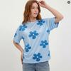 Nuova T-shirt a Maniche Corte a Strisce da Donna Estate Stampa Vintage Scollo a O Oversize Tee Casual Streetwear T-shirt Larghe Top Y2K