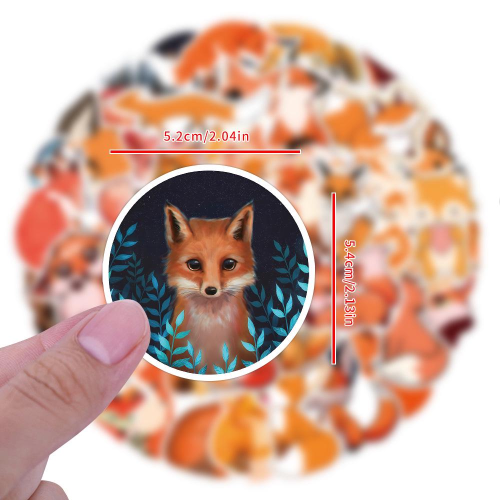 60-Piece Cartoon Fox Graffiti Stickers for Children’s DIY Journals and Water Bottles