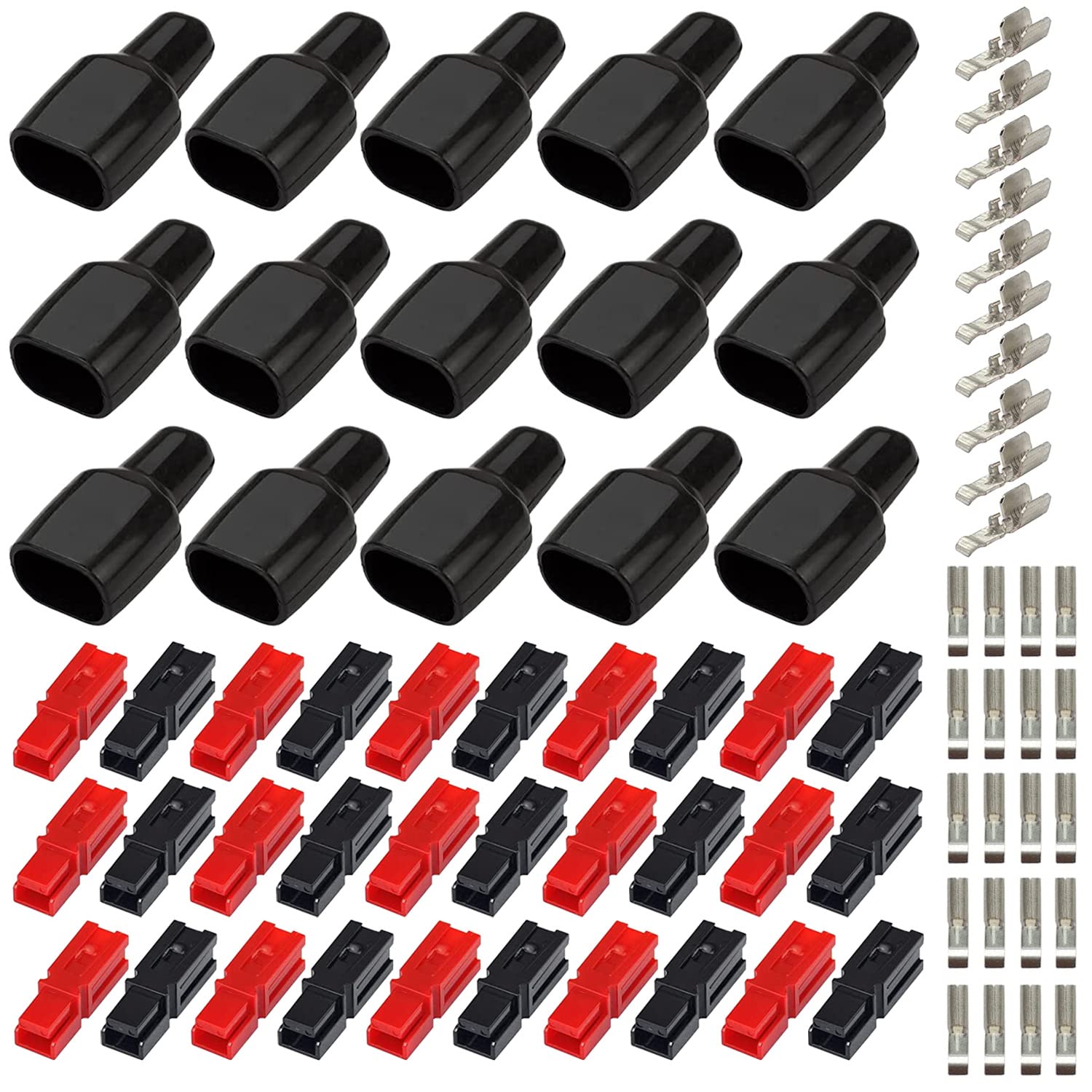 

GTIWUNG 15 Pairs 45A/30A 600V Quick Disconnect Power Terminal Connector, Red Black Quick Connect чорний