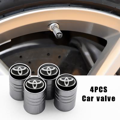 4Pcs/Set Metal Car Wheel Tire Air Valve Core Caps Auto Accessories For Corolla Chr Rav4 Prius Yaris Hilux Auris Avensis