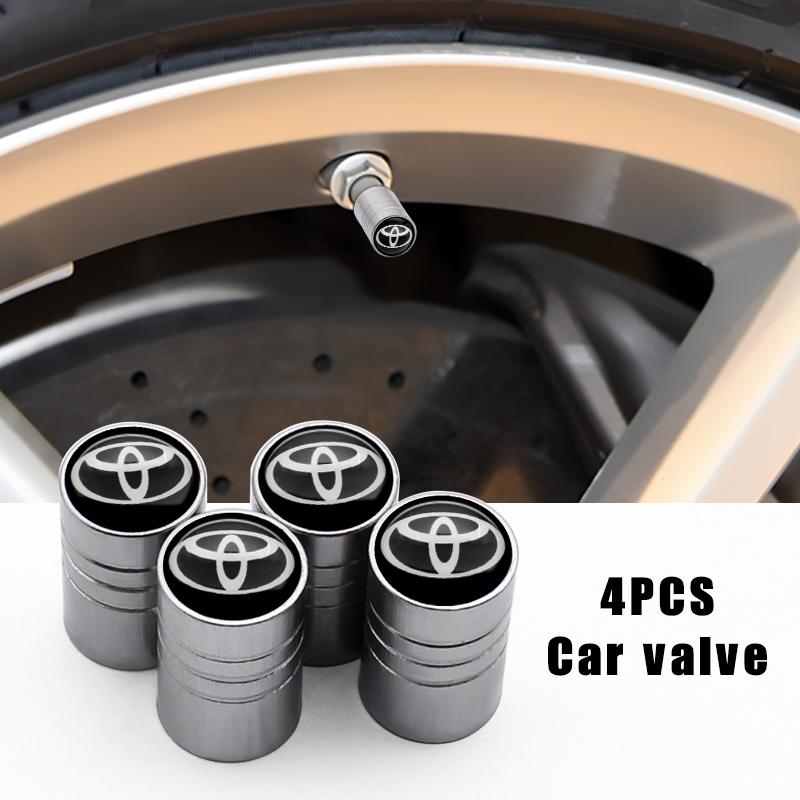 4Pcs/Set Metal Car Wheel Tire Air Valve Core Caps Auto Accessories For Toyota Corolla Chr rav4 prius Yaris Hilux auris avensis