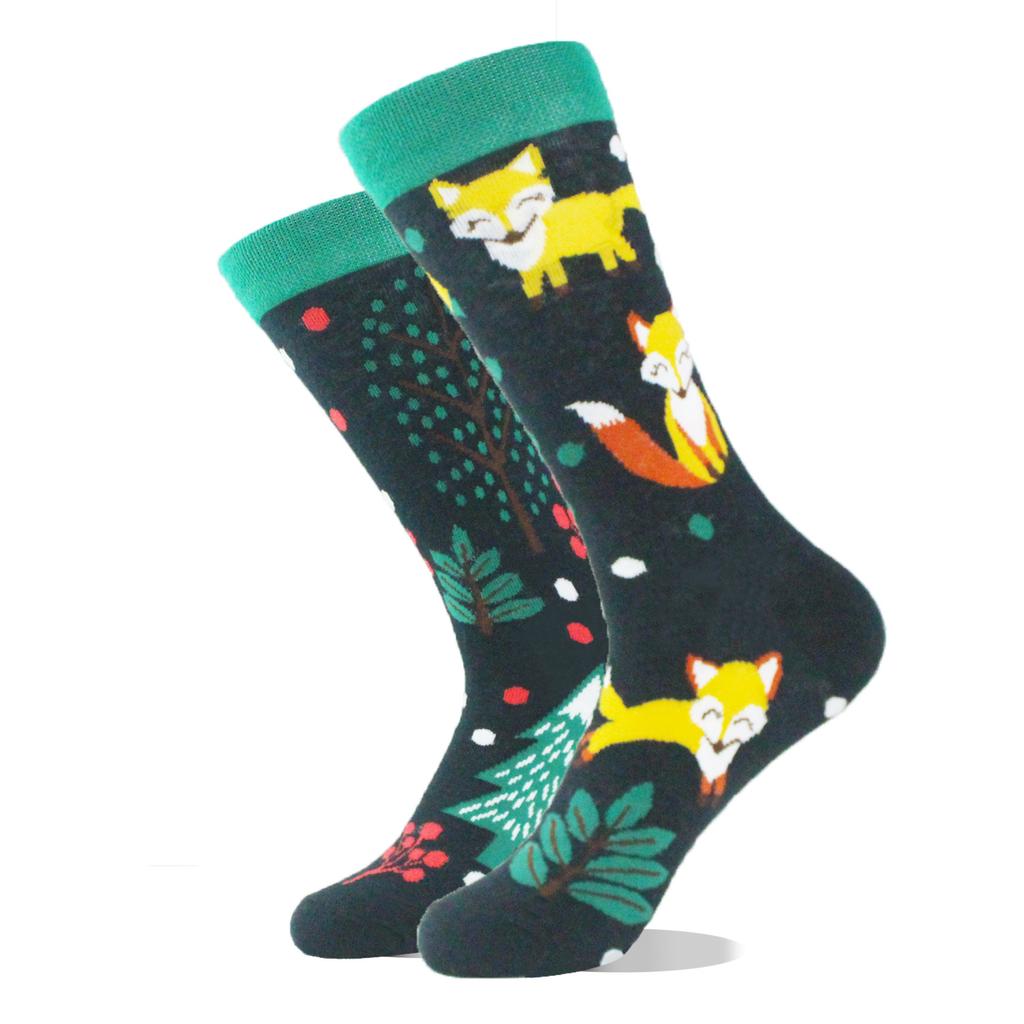 Chaussettes Nouvelle Mode Créatives Animal AB Asymétriques en Coton Personnalisées Populaires Street Jacquard Chaussettes Couple