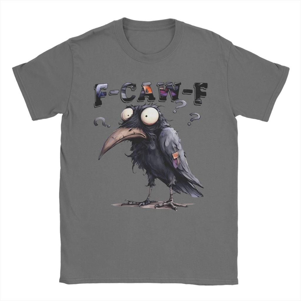 Herren Lustige F-Caw-F Krähen Meme T-Shirts Baumwoll-Tops Vintage Kurzarm O-Ausschnitt T-Shirts Übergröße T-Shirts