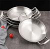 Stainless Steel Gold Golden Seafood Rice Pot Home Cooking Paella Pan Picnic Snack Plates Cookware Saucepan Dry Pots with Handle