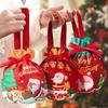 Christmas Red Velvet Drawstring Bag Christmas Candy Gift Packaging Bag Cartoon Christmas Elk Jewelry Gift Storage Bag