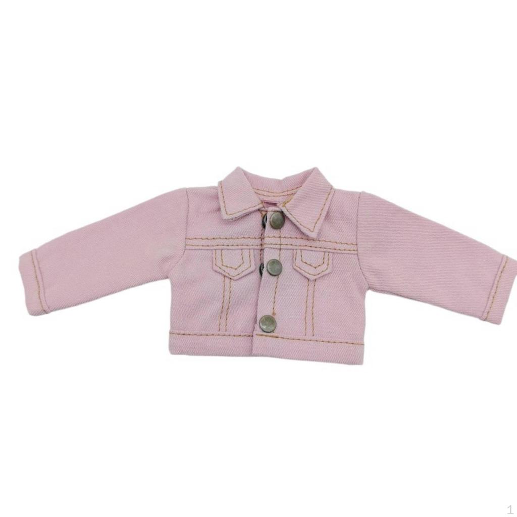 Doll Denim Jacket Miniature for Dollhouse Display Light