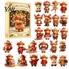 Cute Cat Rabbit Ornaments 24 Days Christmas Advent Calendar 2026, 2D Acrylic Reading Cats/Dogs/Forest Animals Surprise Unboxing Gift Ornament