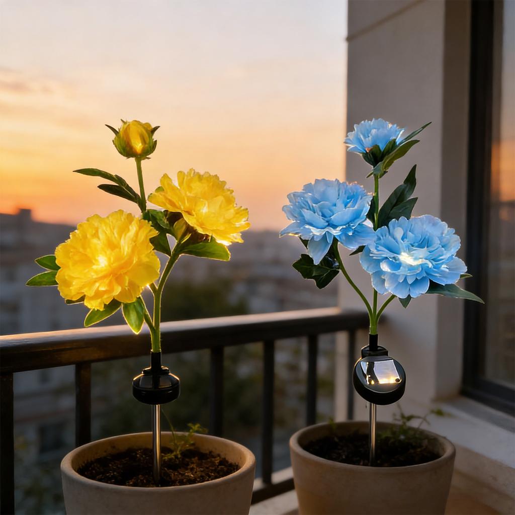 Solar Garden Light, Solar Peony Light Outdoor Decoration For Patio  Garden Decoration