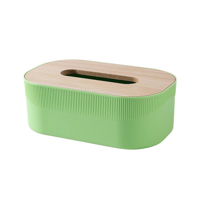 Plastic Tissue Box With Wooden Cover Nordic Simplicity Style Desktop Napkin Box Living Room Bathroom Toilet Square Tissue Box