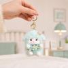 Plush Seated Sheep Keychain Pendant with Metal Ring for Backpack Keys, Soft Cute Lamb Keychain, Stuffed Animal Bag Charms