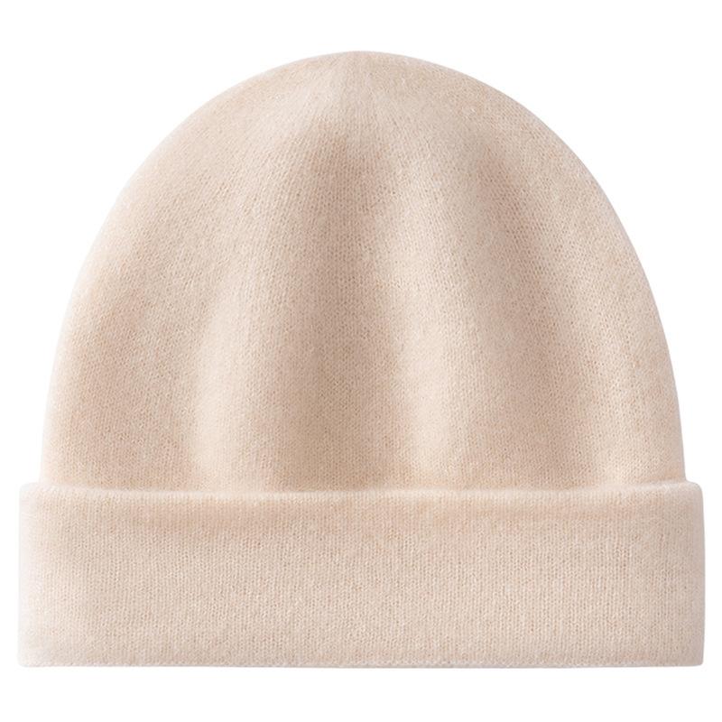 Children's Cashmere Hat% Pure Cashmere Autumn and Winter New Casual Versatile Double-layer Knitted Thermal Head Hat