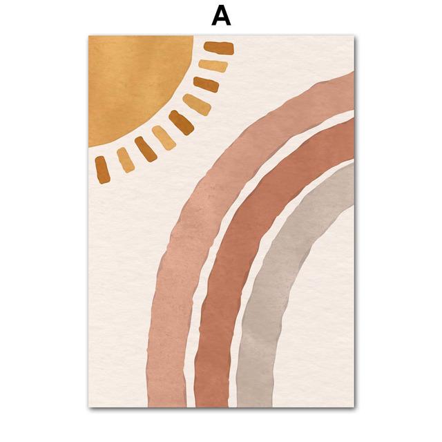 

Бохо мультфильм милый бегемот Радуга автомобиль плакаты с изображением Луны и принты холст искусство настенное украшение домашние картины для маленьких детей для гостиной 21*30cm