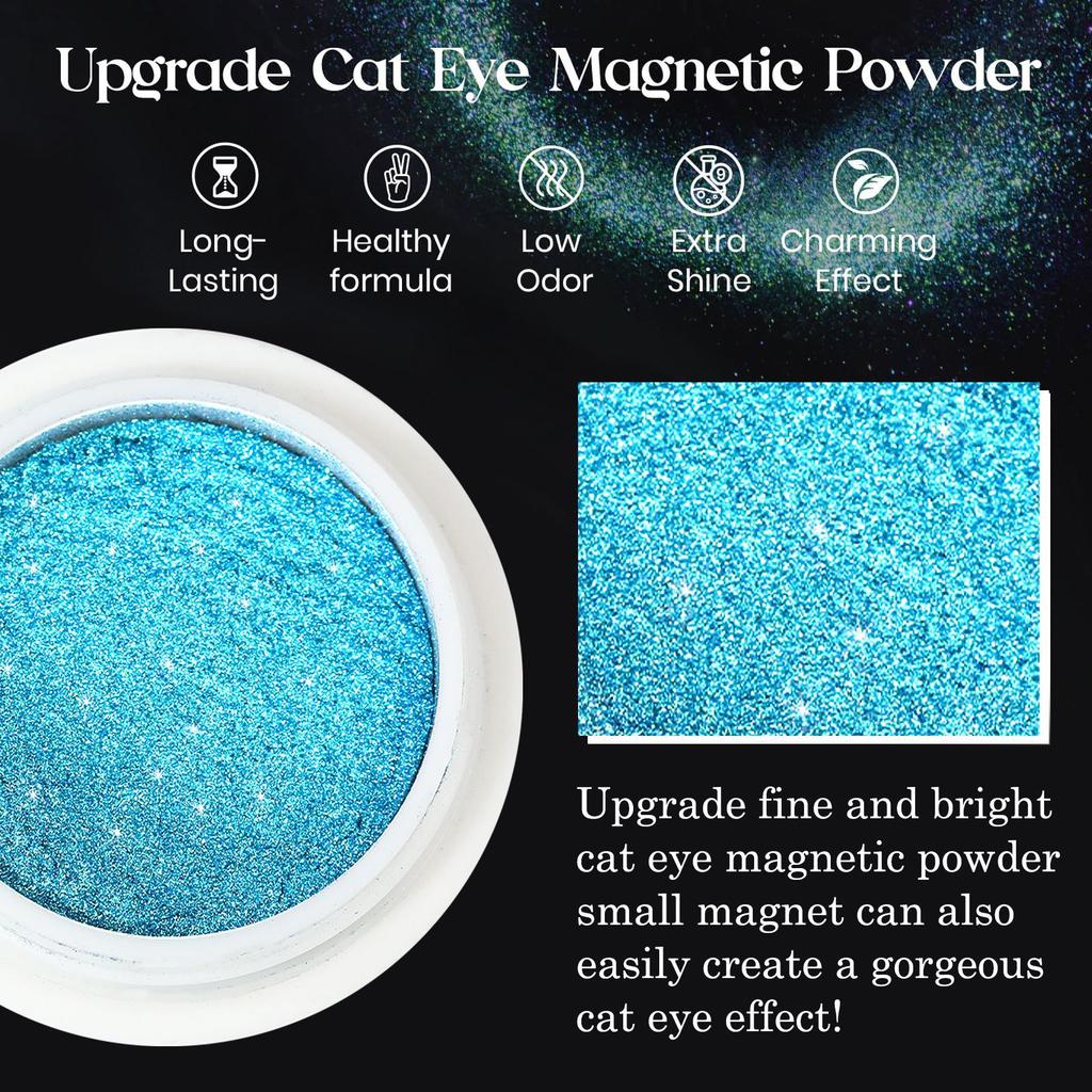 Xiaomi 9D Meteorite Cat Eye Powder Strong Magnetic Nail Glitter Pigment Manicure Holographic Laser Chrome Dust Can Use With Polish Gel