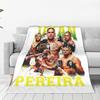 Flannel Throw Blanket Alex Pereira Bootleg Fighter Boxing Warm Plush Blankets Soft Bedspread for Living Room Home Picnic Couch