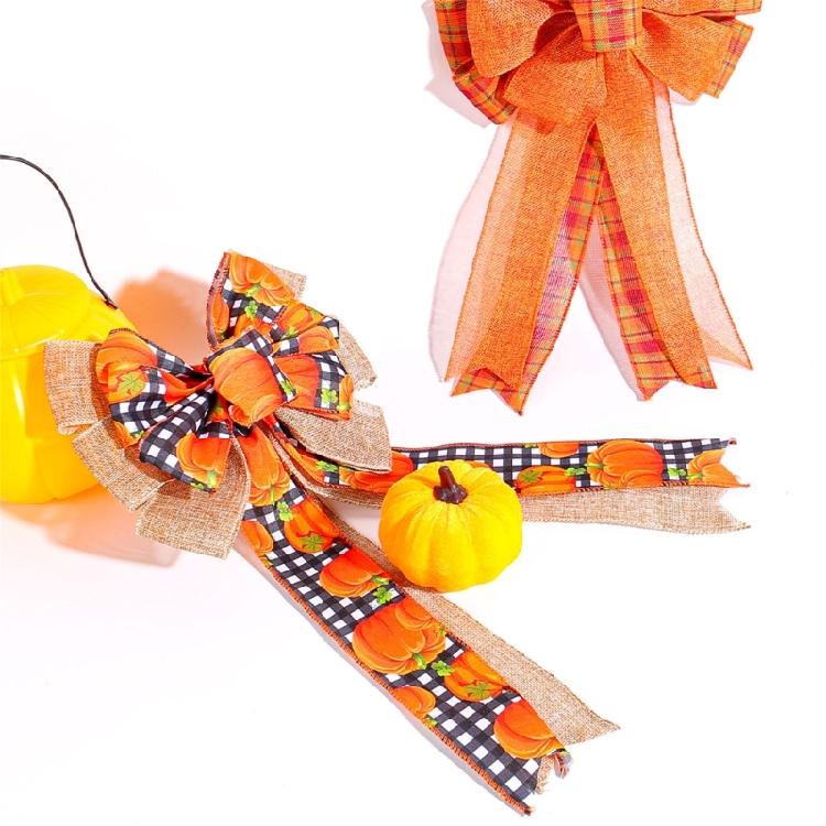 Thanksgiving Celebration Ribbon Bowknot Decorations Party Hangings Ornament