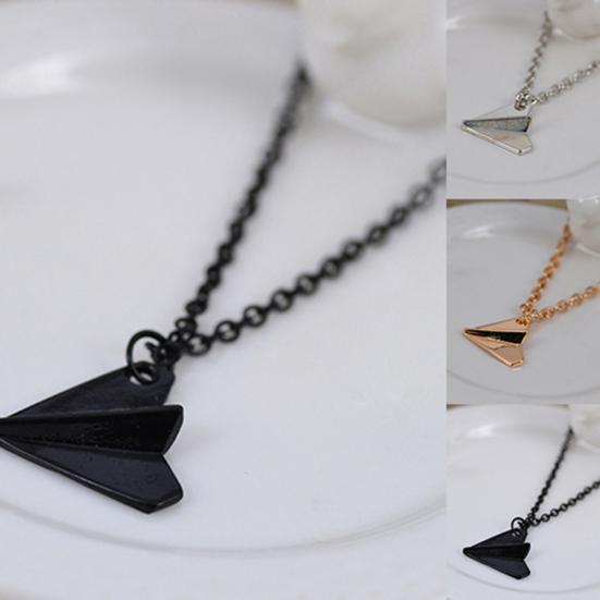 Men's Xmas Gift Jewelry Paper Plane Airplane Pendant Chain Charm Necklace