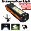 Dimmable COB LED Work Light USB Rechargeable Flashlight with Magnetic &Hook Power Bank Inspection Lamp for Car Repair Camping