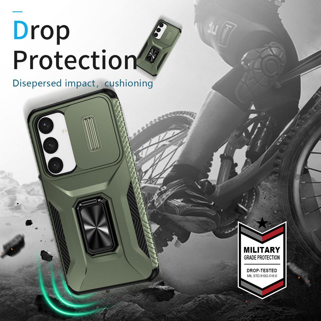 For Samsung Galaxy S24 Case Kickstand PC+TPU Phone Cover Support Magnetic Car Mount