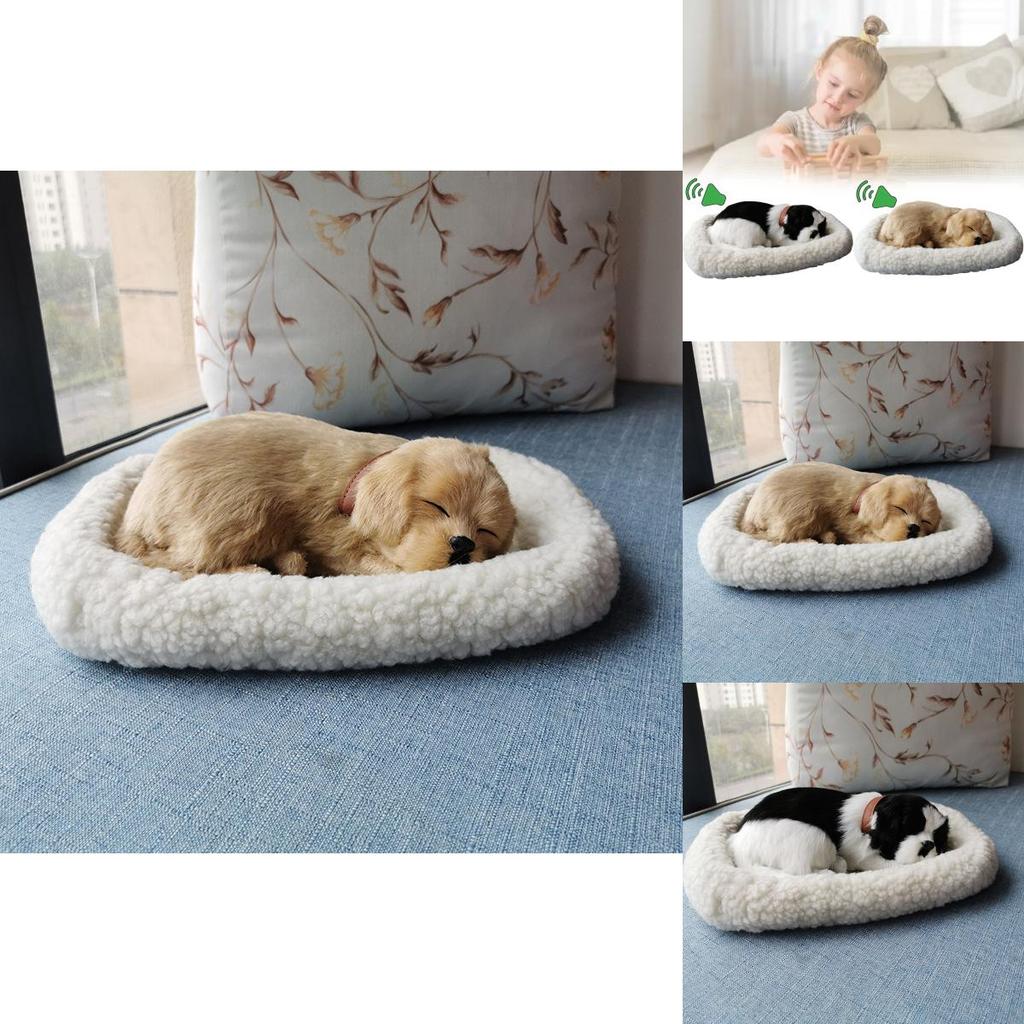 Modello di Cane Peluche con Respirazione Realistica Decorazione per la Casa con Pelliccia Sintetica per Fotografia e Uso Regalo