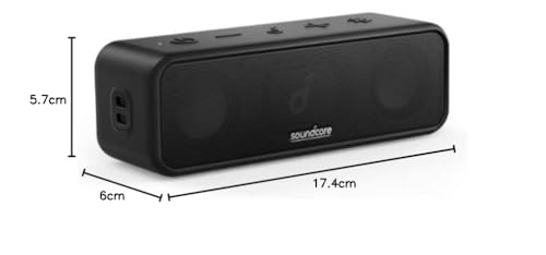 Anker Soundcore 3 Bluetooth Speaker / IPX7 Waterproof / Titanium Drivers / Dual Passive Radiators / BassUp Technology / App Support / Equalizer Settin