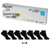 Mao Xiaoxie Unisex Black Antibacterial Cotton Ankle Socks - 7 Pairs