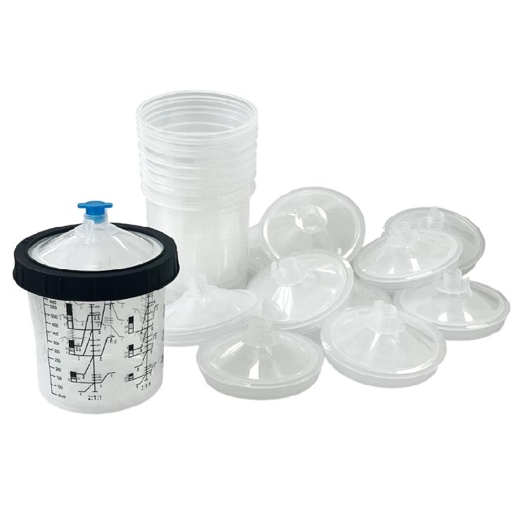 Kit Tazza Vernice per Aerografo Liner Monouso Design Antigoccia Misurino Tazza Miscelazione Vernice 165/400/600ml