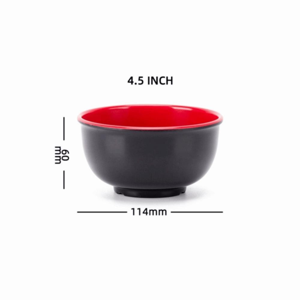 Japanese Style Melamine Bowls Black Red Salad Bowls New Food Containers  Tableware
