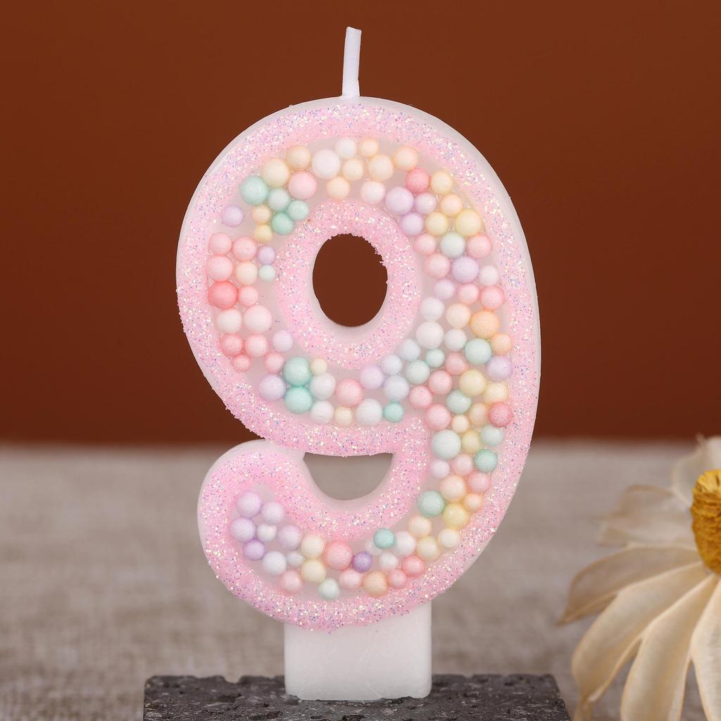 Macaron Foam Birthday Candles - Creative Number Cake Decorations for Kids