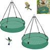 2 Pcs Bird Seed Catcher Tray, 20 X 3.9 In / 50.8 X 10.5 Cm Green Hanging Bird Feeder Platform with Adjustable Height