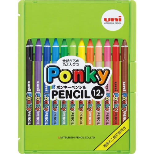 Mitsubishi Pencil Colored Pencil Ponky Pencil Children 12 Colors K800PK12CLT