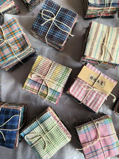 30-100 Pieces Hand-Dyed Pure Cotton Coarse Cloth Set | Handmade DIY Fabric