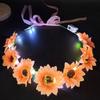 Cerchietto Luminoso LED Corona di Halloween Fiori Illuminati Fascia per Capelli Decorazione per Feste di Natale