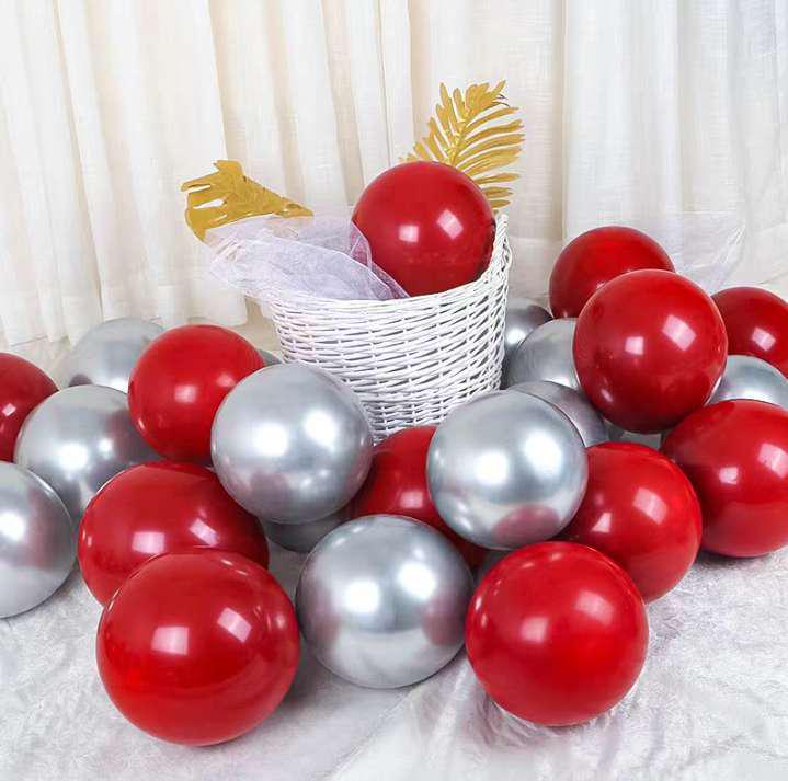 Metallic Red Gold Balloon Set for Weddings and Celebrations