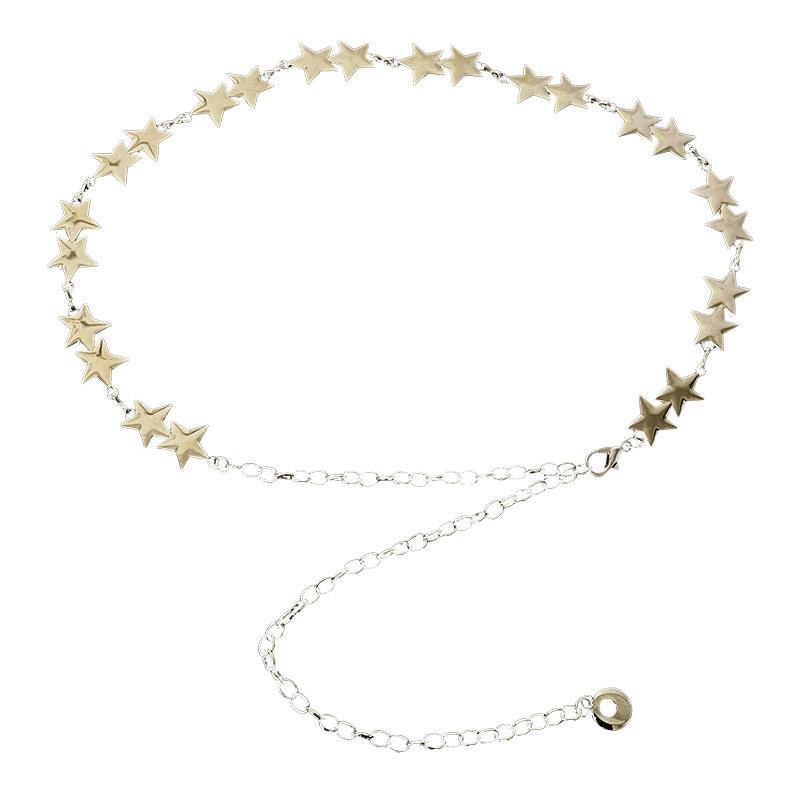 Vintage Metall Stern Taillenkette Damen Accessoires Jeans Kurzer Rock Gürtel Dekoratives Kleid Tide