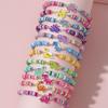 12Pcs/set Unicorn Cat Flower Charm Elastic Handmade Beaded Bracelets for Women Girls Birthday Party Zircon Friendship Gift