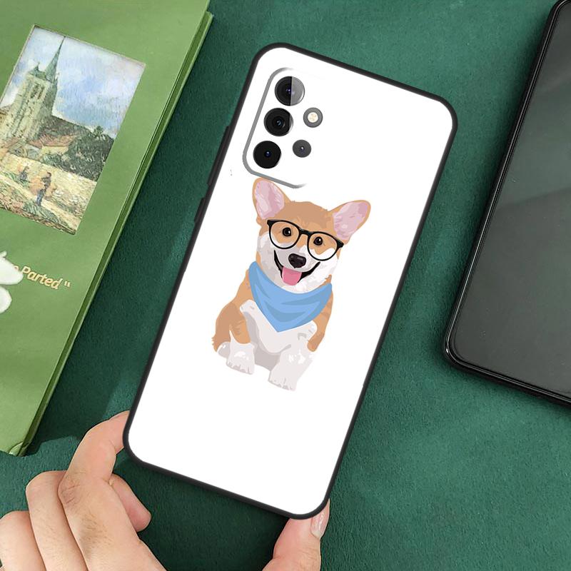 Cartoon Corgi Dog Phone Case For Samsung Galaxy A06 A05 A16 A55 A35 A15 A53 A33 A13 A22 A32 A52 A14 A34 A54