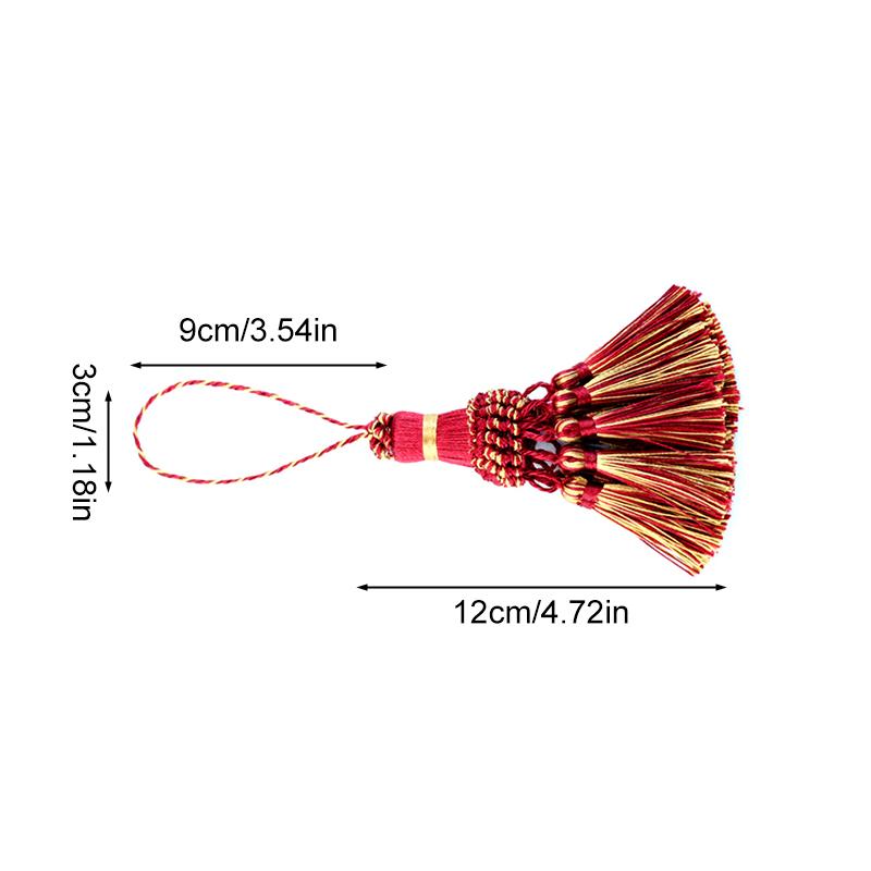 2Pc Clothing Decoration Multi-function Curtain Accessories Grace Edge Banding DIY Decoration Silk Tassel Key Buckle