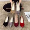 Fashion Large Size 43 Spring Bow Flats Shoes Woman Butterfly-Knot Ballets OL Office Shoes Pointed Toe Shallow Slip On Foldable Ballerina
