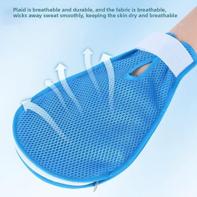 Atmungsaktive Selbstverletzungsschutz-Handfixierhandschuhe Verstellbare Sicherheitskontrollfäustlinge für ältere, behinderte Patienten