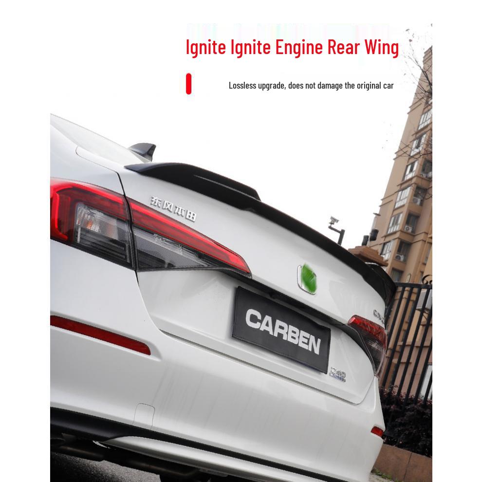 Eleventh Gen Civic Modified Rear Spoiler - Night Black High-End Warrior Edition