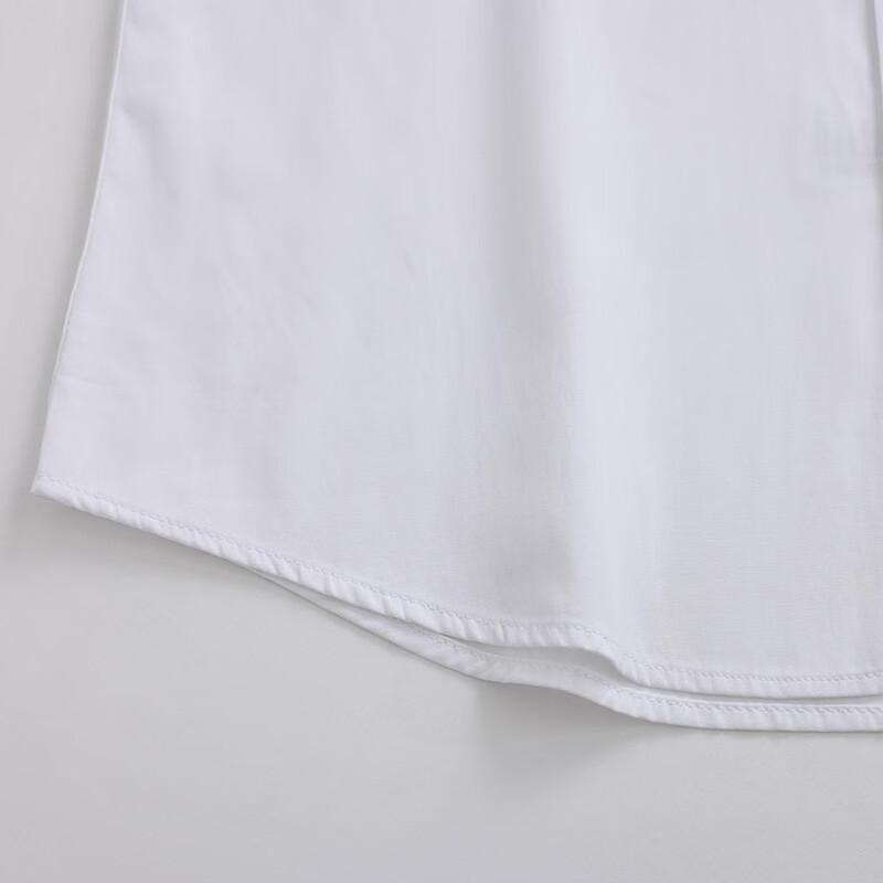ROMON Solid Color Business Professional Formal Wear Men's White Shirt Work Uniform Men's Short-Sleeve Shirt CS72 Blue 3XL