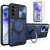 Protective Case - BOOLING - Samsung Galaxy A55 5G - PC Armor - Rotating Stand - 2 Tempered Glasses