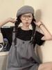 French Summer Women's Slim Korean Style Wide-Leg Casual Overall Shorts