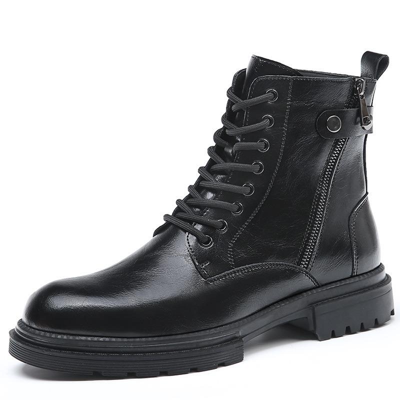Retro Men's Martin Boots New Winter High-top Men's Velvet Warm Boots Trendy Shoes